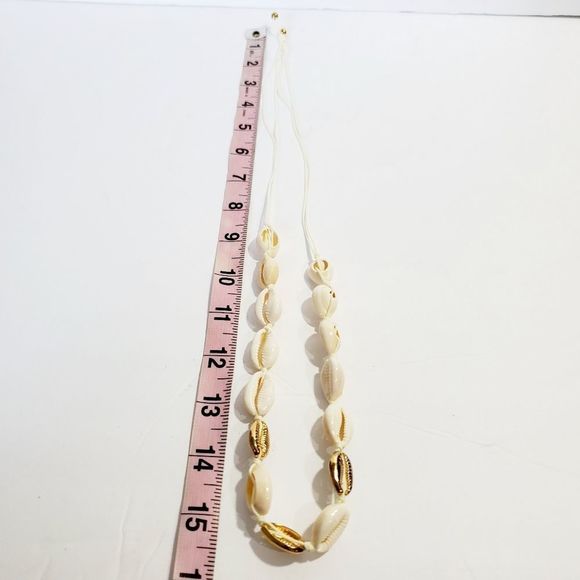 4x25 Boho VSCO Faux golden conch adjustable choker - Picture 5 of 5
